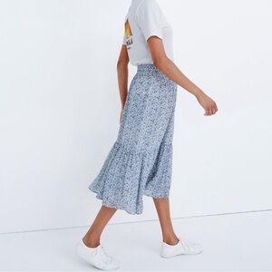 Madewell Blue Midi Skirt Elegant Style